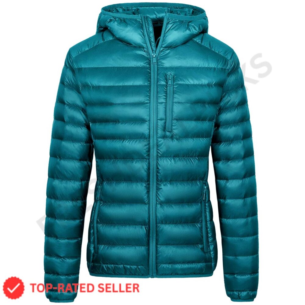 Packable Down Jacket Lightweight Puffer Hooded Wi… - image 1